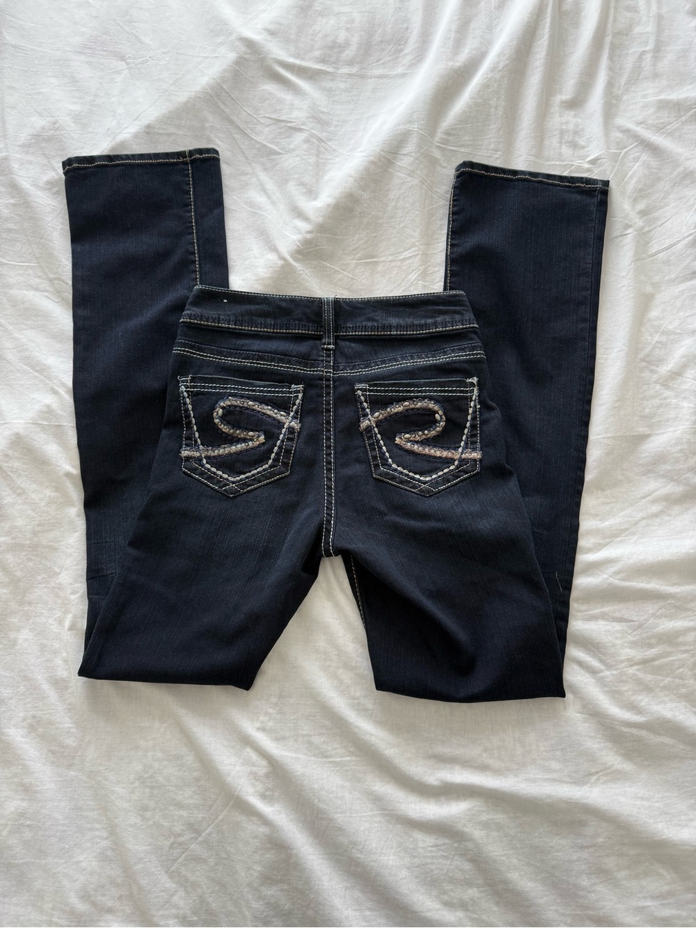 Ricki's Dark Blue Skinny Jeans with Embroidered Back Pockets